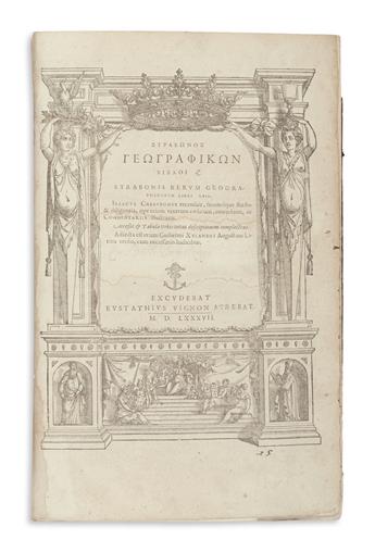 STRABO; (CASAUBON, ISAAC, ed.) Strabonis Rerum Geographicarum Libri XVII.